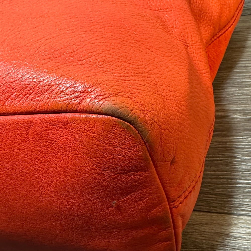 Coach Orange Leather Tote Bag - Picture 8 of 15